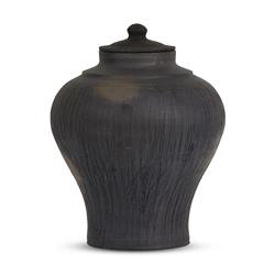 Claire Mid Century Modern Black Clay Decorative Bud Table Vase