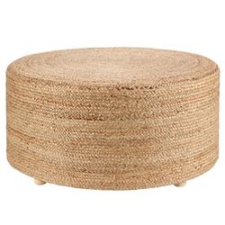 Barnum Coastal Beach Tan Jute Round Stool