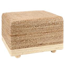 Sienna Coastal Beach Tan Square Pouf
