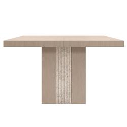Abrielle Modern Classic Oak Travertine Extendable Dining Table - 48-96&quot;W