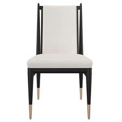 Abrielle Dark Modern Classic White Boucle Oak Dining Side Chair