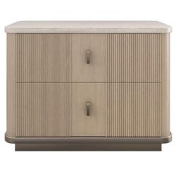 Adalyn Modern Classic Travertine Beige Oak Nightstand - 34"