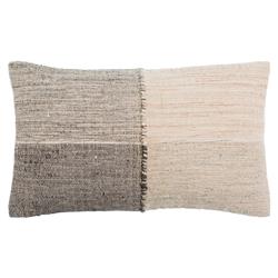 Earl Rustic Lodge Beige Wool Decorative Lumbar Pillow - 14x22