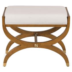O'Brien French Country Hazelnut Brown Wood White Performance Stool