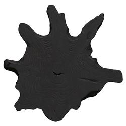Marcello Rustic Lodge Black Teak Wood Slice Wall Sculpture
