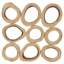 Runa Natural Chamcha Wood Square Wall Sculpture - Small