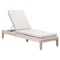 Lorry Coastal Beach Grey Teak Woven Rope Outdoor Chaise Lounge