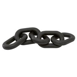 Maisha Modern Classic Black Wash Reclaimed Pine Wood Chain Link Sculpture