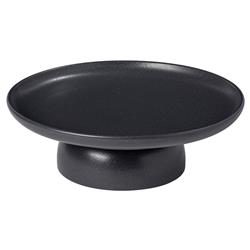 Pacifica Modern Classic Seed Grey Stoneware Footed Cake Plate