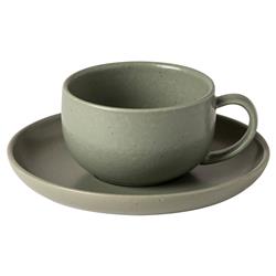 Pacifica Modern Classic Artichoke Stoneware Tea Cup and Saucer