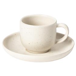 Pacifica Modern Classic Vanilla Stoneware Coffee Cup and Saucer