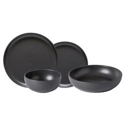 Pacifica Modern Classic Seed Grey Stoneware 4 Piece Place Setting