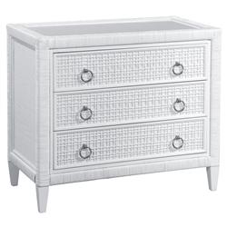 Kalea Coastal Beach White Woven Rattan Chest