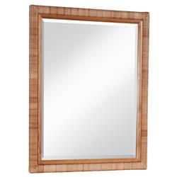 Kalea Coastal Beach Brown Woven Rattan Dresser Mirror