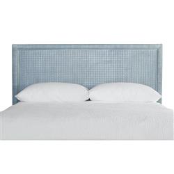 Kalea Coastal Beach Blue Woven Rattan Headboard - Queen