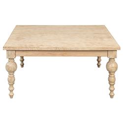 Jared French Country Brown Mango Wood Square Coffee Table