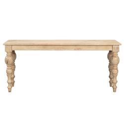 Jared French Country Brown Mango Wood Rectangular Console Table