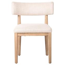 Cerise Modern Classic Cream Upholstered Wood Dining Side Chair