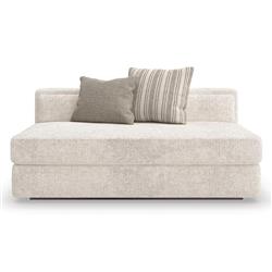 Abrielle Modern Beige Performance Upholstered Armless Loveseat