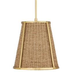 Shevone Traditional Polished Brass Seagrass Pendant - Small