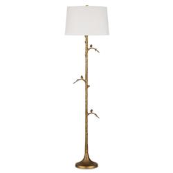 Porto French Country Antique Brass Aluminum Floor Lamp