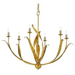 Sharon French Country Antique Gold Iron Candle Style Chandelier - Small