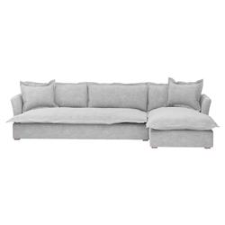 Alanna Modern Portofino Grey 2-Piece Sectional - 133"W