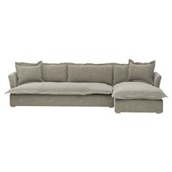 Alanna Modern Portofino Pumice 2-Piece Sectional - 133"W