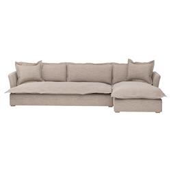 Alanna Modern Classic Ashford Flax Performance 2-Piece Sectional - 133&quot;W