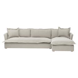Alanna Modern Classic Braden Bisque 2-Piece Sectional - 133&quot;W