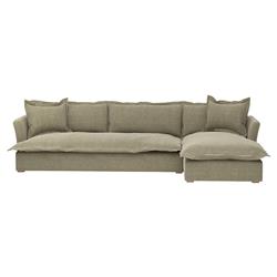 Alanna Modern Classic Braden Oat 2-Piece Sectional - 133&quot;W