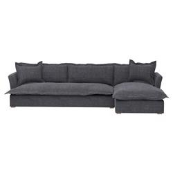 Alanna Modern Classic Braden Navy 2-Piece Sectional - 133&quot;W