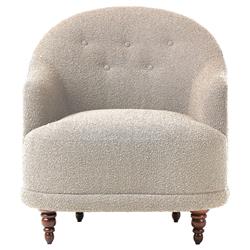 Mariel French Country Beige Performance Tufted Chair
