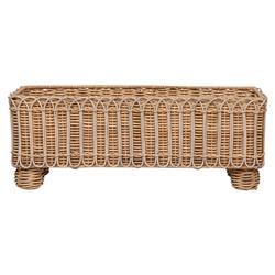 Juliska Provence Coastal Whitewash Woven Rattan Rectangular Planter