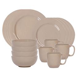 Juliska Puro Modern Classic Taupe Ceramic 16 Piece Place Setting