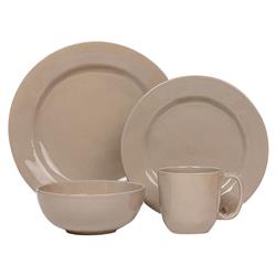 Juliska Puro Modern Classic Taupe Ceramic 4 Piece Place Setting