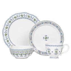 Juliska Villa Seville French Chambray Floral Ceramic 4 Piece Place Setting