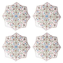 Juliska Villa Seville French Chambray Floral Ceramic Scalloped Cocktail Plate