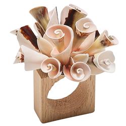 Seashell Burst Beige Natural Napkin Ring - Set of 4
