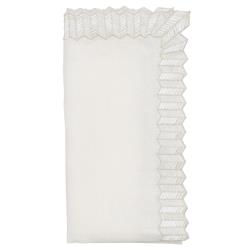 Lumina Modern Classic White Linen Ridged Edge Napkin - Set of 4