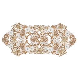 Papillon Hollywood Regency Gold Glass Beaded Runner