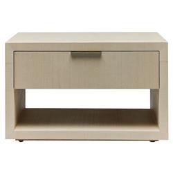 Montaigne Modern Classic Desert Beige Sisal Silver Iron Nightstand
