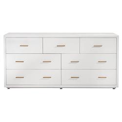 Livia Modern Classic White Faux Linen Dresser