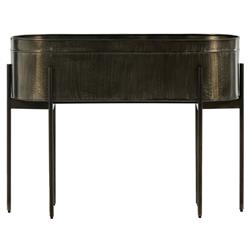 Jared Industrial Loft Brass Iron Brown Base Oval Outdoor Planter