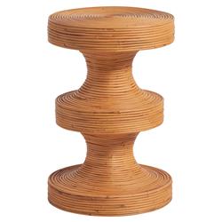 Carter Coastal Beach Natural Pencil Rattan Round Side Table