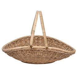 Juliska Provence Coastal Beach Whitewash Woven Rattan Gathering Basket
