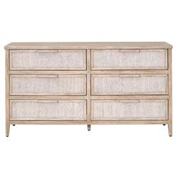 Laurice Coastal Beach Abaca Rope Natural Grey Mahogany Double Dresser