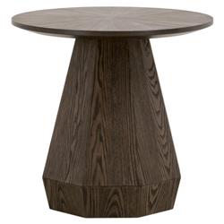 Courtney Modern Classic Brown Wood Round Pedestal Side End Table