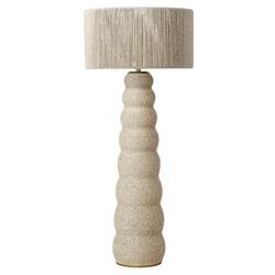 Palecek Kona Coastal Beach Beige Wrapped Brass Accent Outdoor Floor Lamp
