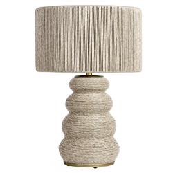 Palecek Kona Coastal Beach Beige Wrapped Brass Accent Outdoor Table Lamp